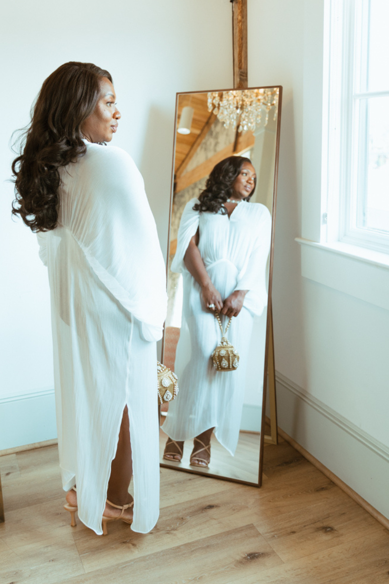 Luxe Kimono Dress In White