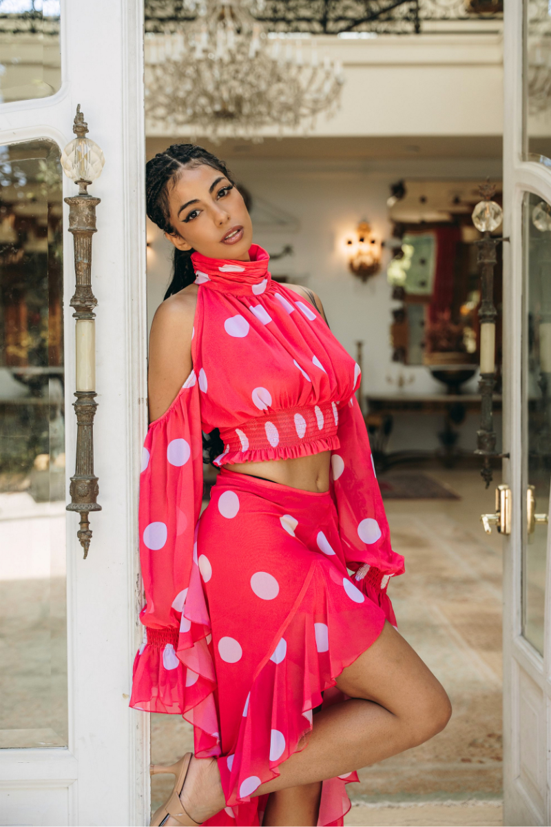 The Heiress Polka Set in Punch