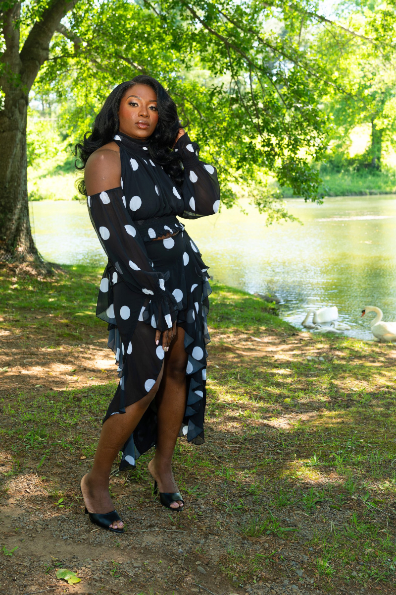 The Heiress Polka Set in Noir