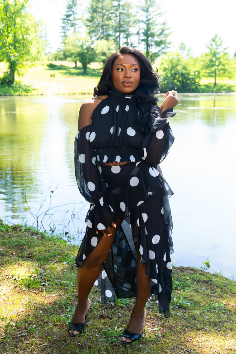 The Heiress Polka Set in Noir