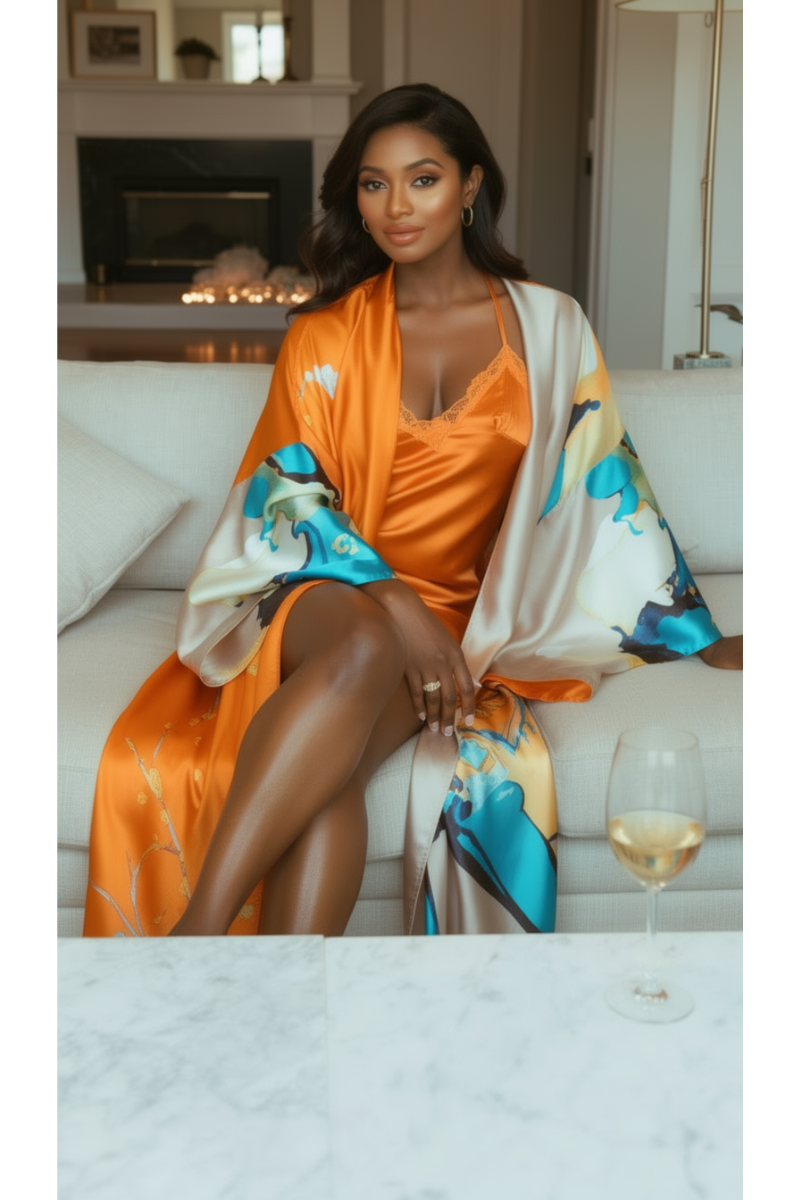 Sunset Bloom Kimono Dress