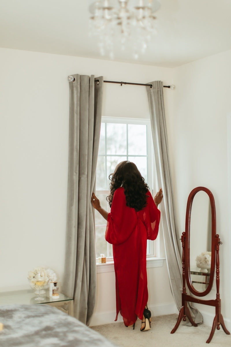 Red Luxe Kimono Dress - Heiress Gems