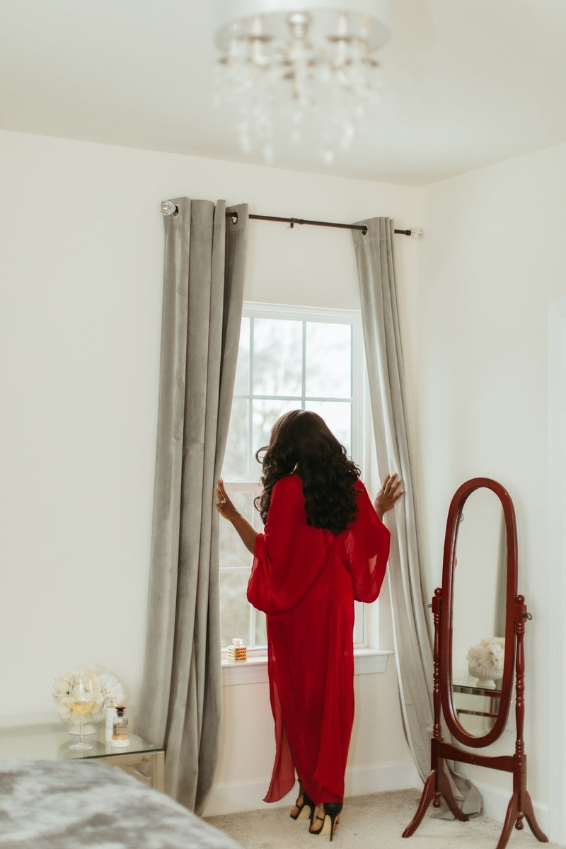 Red Luxe Kimono Dress - Heiress Gems