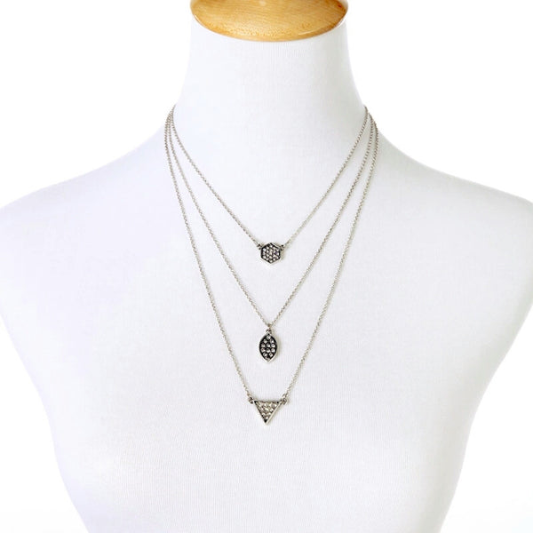 Multilayer Silver Necklace - Heiress Gems
