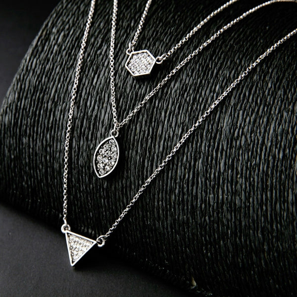Multilayer Silver Necklace - Heiress Gems